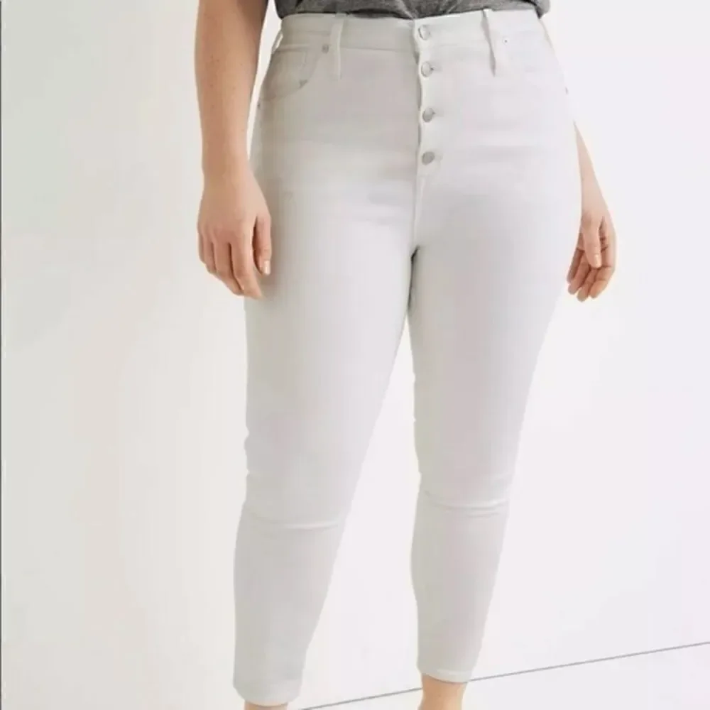 NWT Madewell High-Rise Skinny Crop Curvy Jeans in Pure White Size 37
